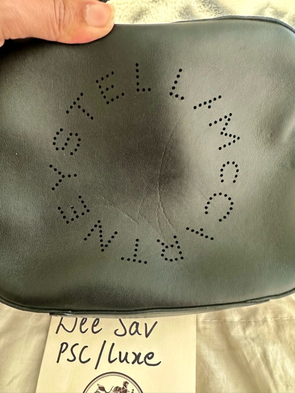 Stella McCartney Navy Perforated Logo Mini Crossbody - Picture 2 of 7